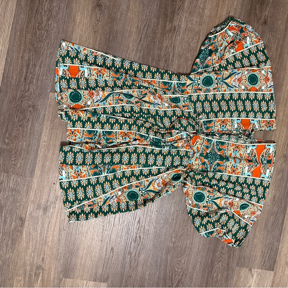 Cupshe Green and Orange Floral Dress